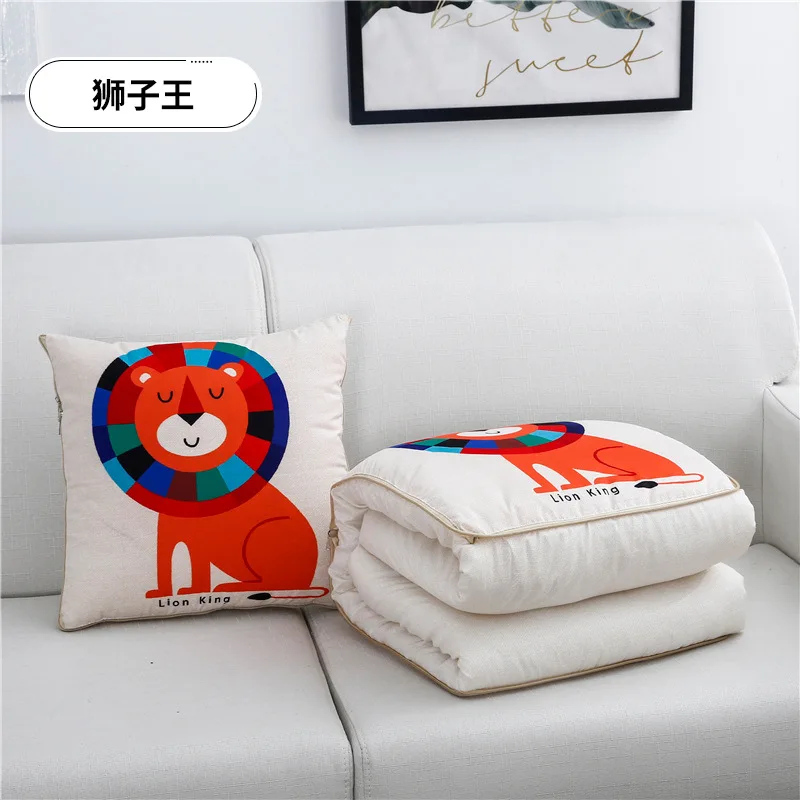 Lion 40x40 открытие 100x150 см Автомобильная подушка для обеденного перерыва одеяло двойного назначения многофункциональная подушка одеяло офисное кондиционер одеяло - Цвет: Lion