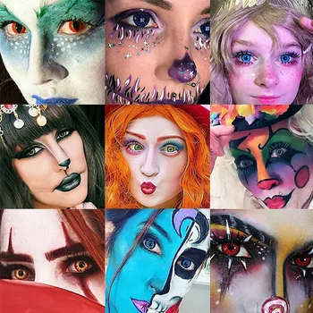 

Halloween Party Cosplay Sclera Contact Lenses for Eye Zombie White Black Sclera Unisex Contacts Color Anime Eyes Wholesale