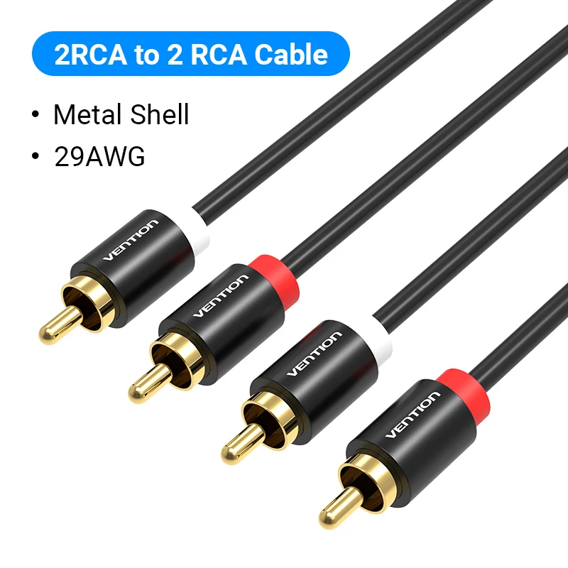 Twin Phono Cable Cord Stereo Audio 2 x RCA to 2 x RCA Male Subwoofer SPeaker DVD - Picture 13 of 13