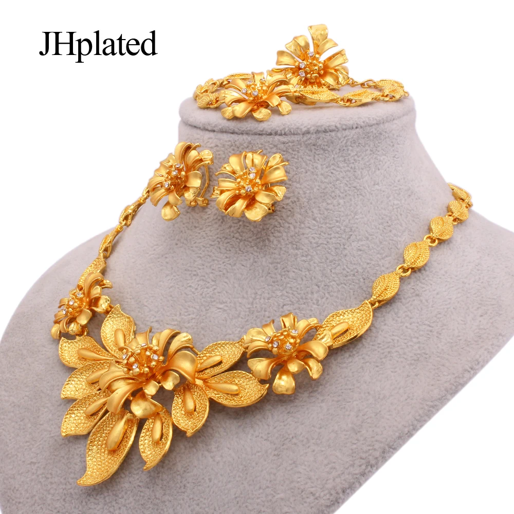 Necklace Bracelet Earrings Ring Set Bridal Gold Jewellery Sets Dubai