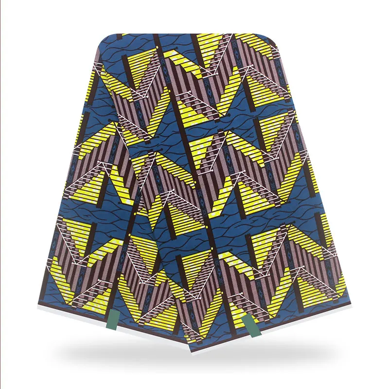 

High Quality Ankara Style African Wax Dye Prints Cotton Fabric For Sewing 100%Soft Breathable Dress Material By The Yards V-L 87