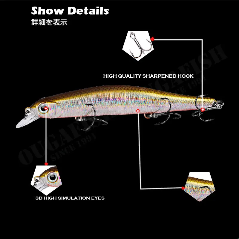 Fishing Accessories Minnow Lure 125mm 17.5g Floating 0.6-0.8m Isca Artificial Wobbler Pesca Seabass Fish Leurre Carnassier Goods