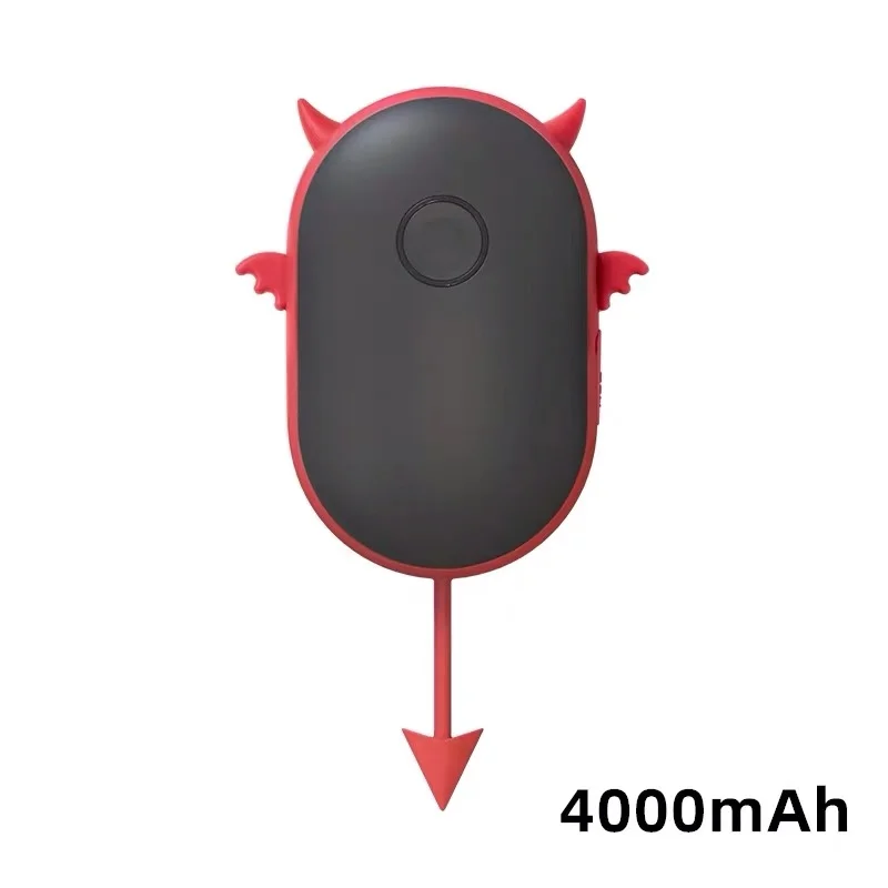 Demon black-4000mah Портативный мини USB грелка для рук перезаряжаемый карманный мобильный мощный грелка для рук 2400 мАч/4000 мАч двусторонний быстрый нагрев для зимы - Цвет: Demon black-4000mah