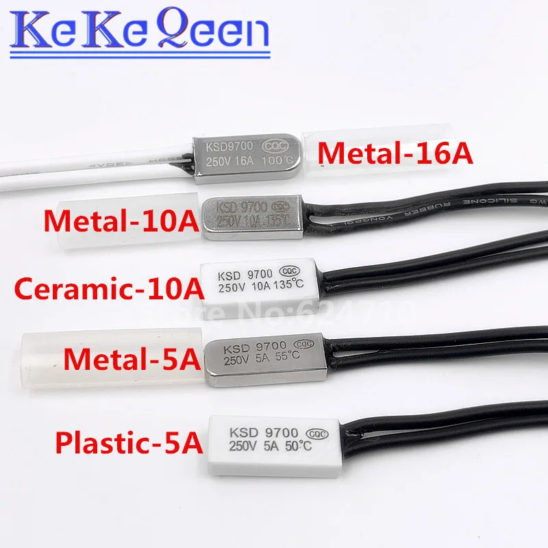 KSD9700 Metall 5A 10A 160 165 170 175 180-240 Grad Bimetall Disc Temperatur  Schalter Normal