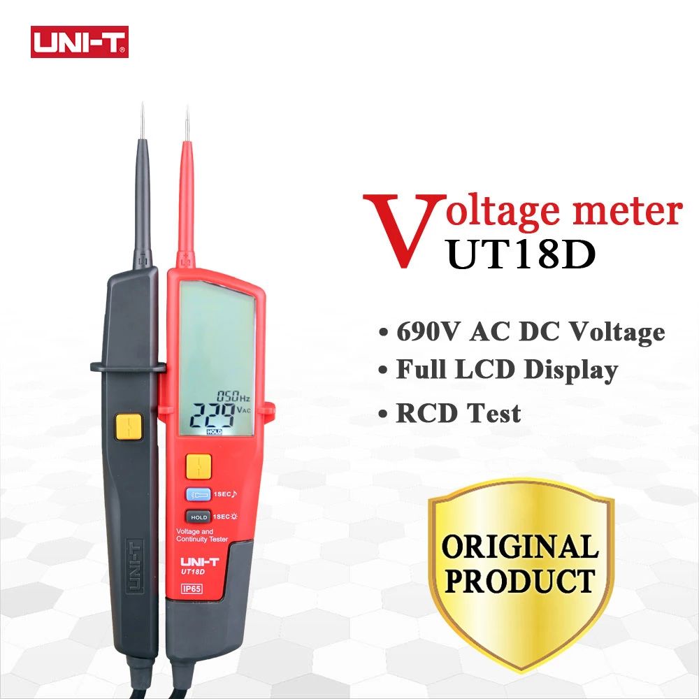 UNI-T Цифровой вольтметр UT18B UT18D AC DC Напряжение Continunity тестер 690V ЖК-дисплей Дисплей 3