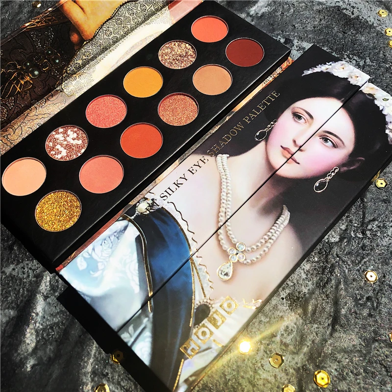 12 цветов мерцающие матовые тени для век Палитра пигментированные глаз с