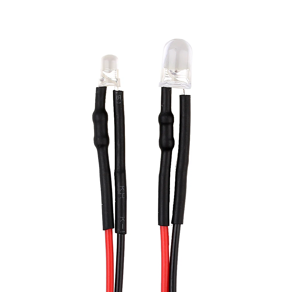 INJORA 10pcs 5 Colors 12V LED Light 3mm 5mm LED Light for RC Crawler Traxxas Axial SCX10 D90 Tamiya MST RC Car DIY Parts - Image 5