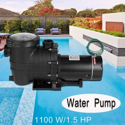 Water Pump 220V Aquarium Pressure Tank 1.5HP Swimming Pool Pumps Circulation Pump Ground Hayward Pool Pump Motor with Strainer