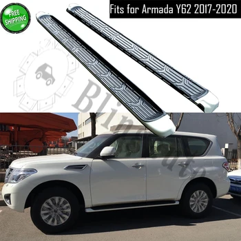 شراءيناسب ني Ssan Armada Y62 2017-2020 2 قطعة اليسار اليمين تشغيل مجلس الجانب خطوات Nerf بار دواسة سيارة الجانب الدرج