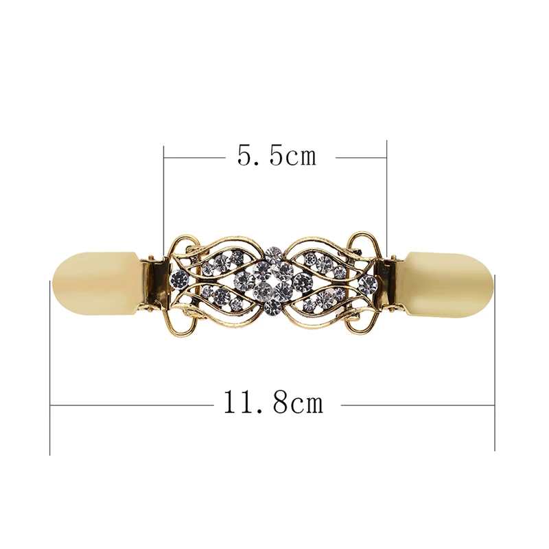 Fashion Sweater Cardigan Clips Keeper Shawl Duck Clip Buckles Clothes Decor Beaded Crystal Pin Brooch Metal Buckle Gifts