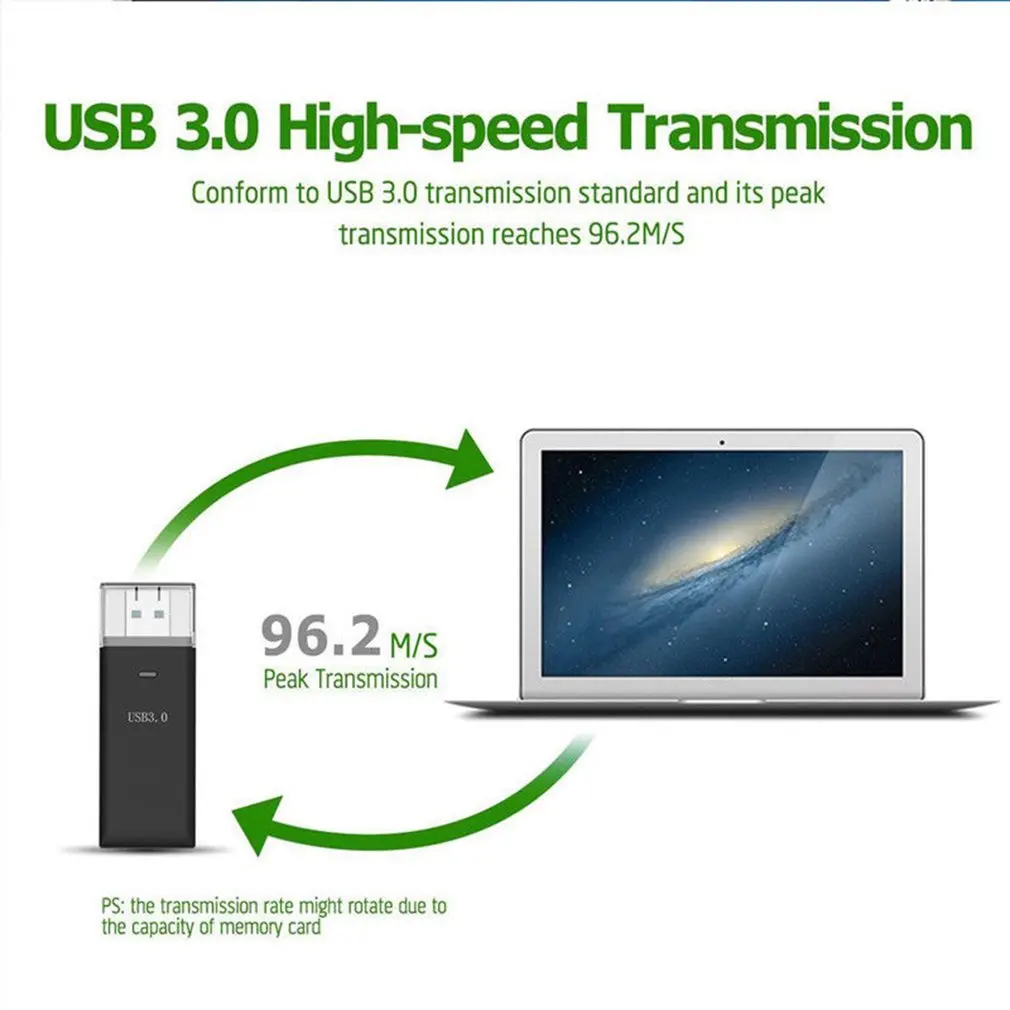 Высокоскоростной многоинтерфейсный адаптер для чтения карт памяти USB 3 0 Micro SDXC TF T
