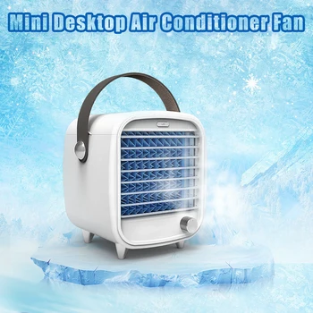 

Mini Desktop Air Conditioner Fan Portable Air Cooling Fan Noiseless Evaporative Air Humidifier Purifier Mini Fan With LED Light