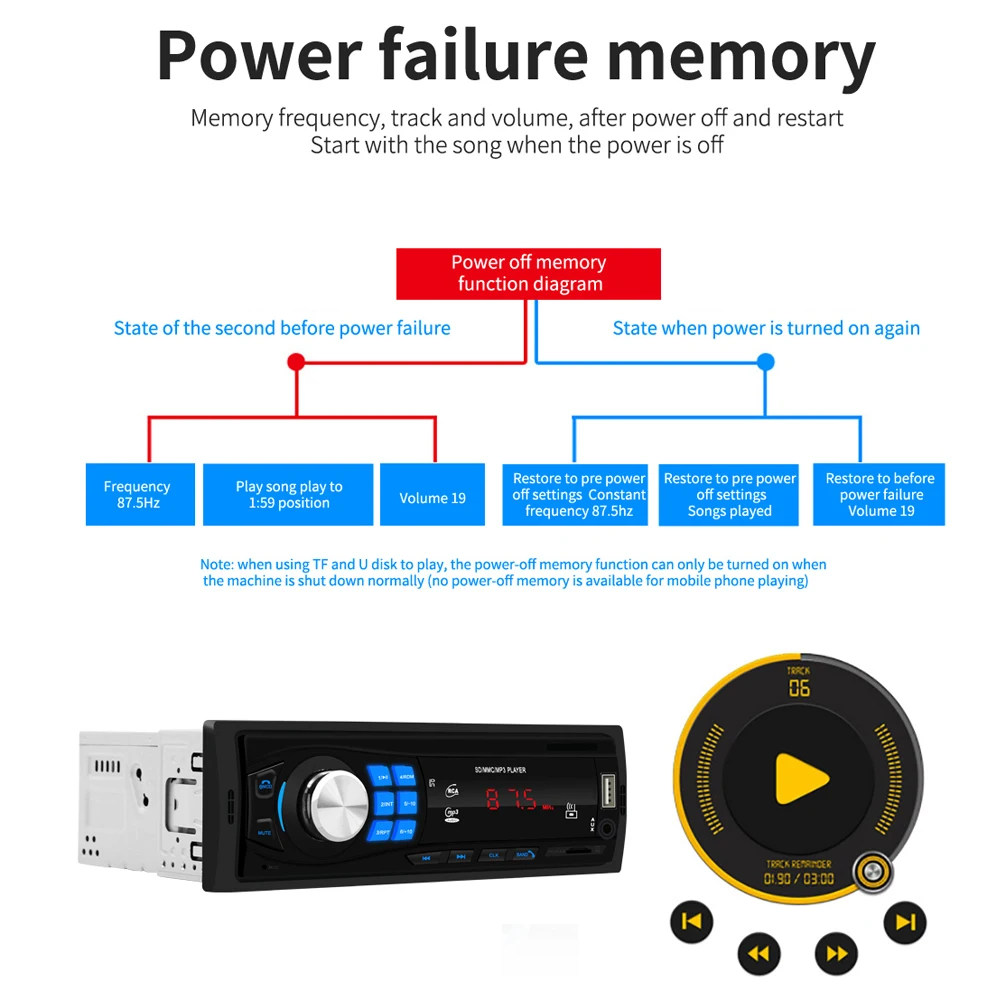 DC 12V автомобильный стерео MP3-плеер 8013 Hands-free автомобильный стерео MP3-плеер в тире головное устройство Bt USB AUX FM радио приемник