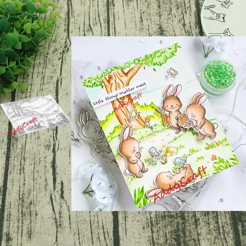 Пикник под большим деревом прозрачные наклейки и металлический Трафаретный