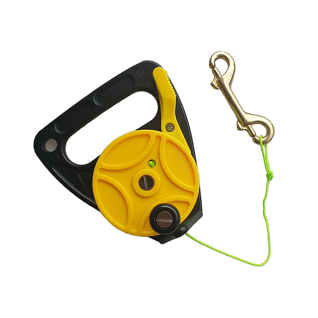 yellow 46m Dive Ree Премиум акваланга катушка для дайвинга и ручки, латунная двухсторонняя Болтовая защёлка для погружения шестерни акваланга катушка для дайвинга - Цвет: yellow 46m Dive Ree