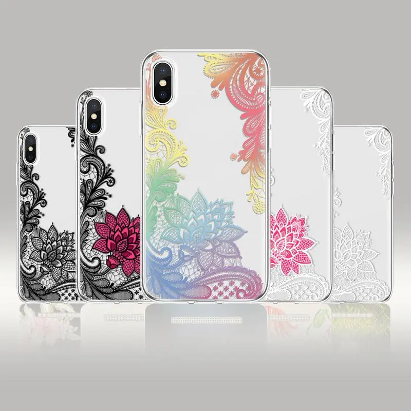 Мягкий силиконовый защитный чехол из ТПУ с кружевными цветами для Samsung Galaxy A10 A20 A30