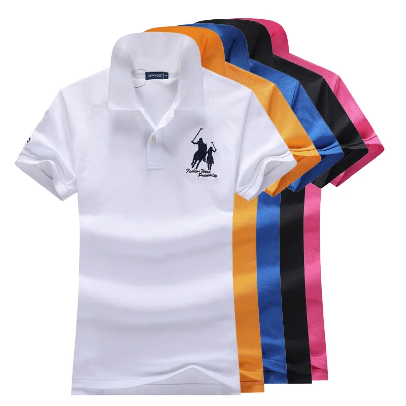 

High Quality 2020 Summer Women's Short Sleeve Polos Shirt 100% Cotton Casual Women's Big-horse Polos Shirt Fashion Ladies Top
