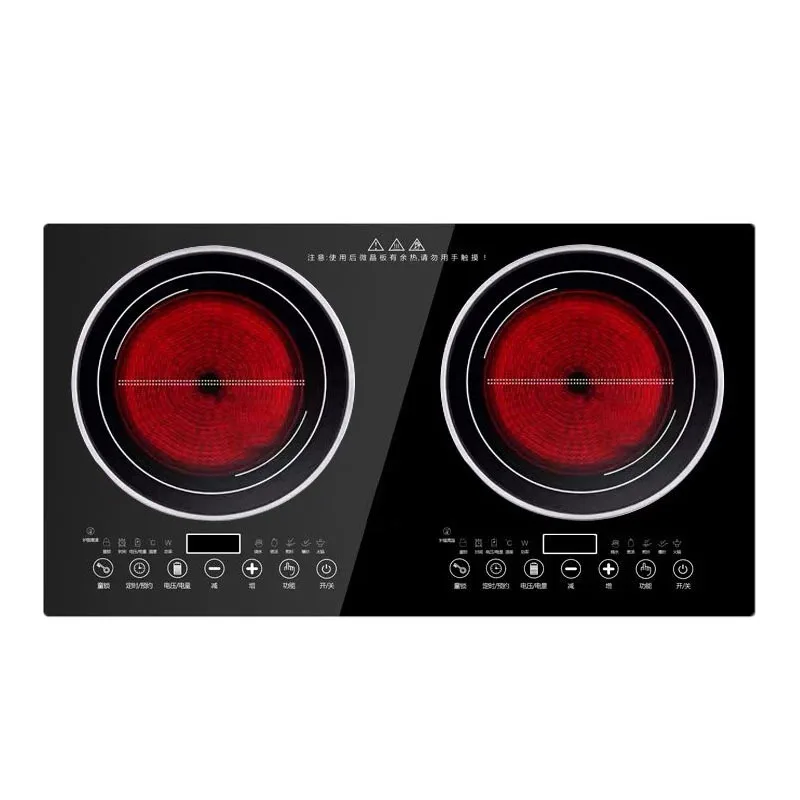 double head ceramic stove double burner household original imported mute stir fry embedded three eye induction cooker Double-Stove Induction Cooker Household Embedded Panel Cooktop Stove  And Ceramic Stove Embedded Dual-Use Independent Control