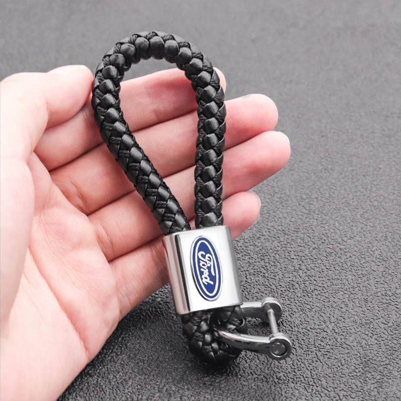 Кожаный брелок для автомобиля металлический ключей кольцо роскошный подарок FORD-