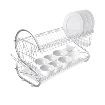 

Multifunctional S-shaped Dual Layers Bowls & Dishes & Chopsticks & Spoons Collection Shelf Dish Drainer