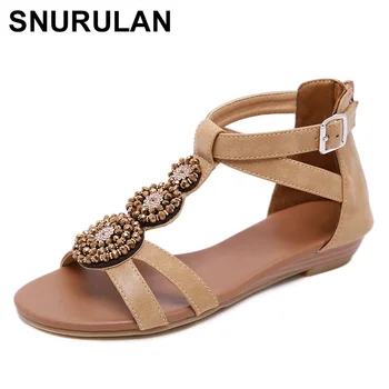 

SNURULAN Women's Sandals Beach Shoes For Women Sandals Summer Flat Shoes Fashionable Women's Roman-Style Sandals Plus Sizes