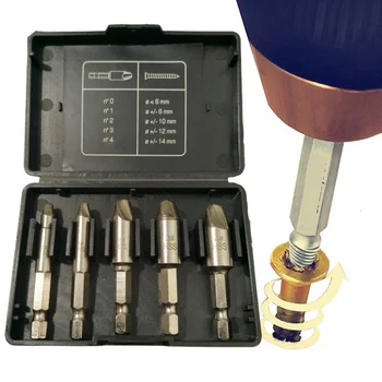 

Double Sided Drill Out Damaged Screw Puller Out Worker Remover Broken Arm Bolt Stud Removal Tool Kit For Work