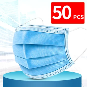 

Disposable Mask 3 Layers Blue Breathable Filter Face Masks Safe Cloth Mouth Masck for Adult Respirator Mascarillas Dropshipping