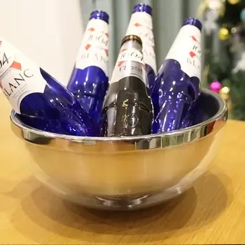 

Large Thicken Stainless steel Acrylic plastic salad bowl 499g Addali color mixing bowl cold mixing dish fruit bowl Metal Stocked