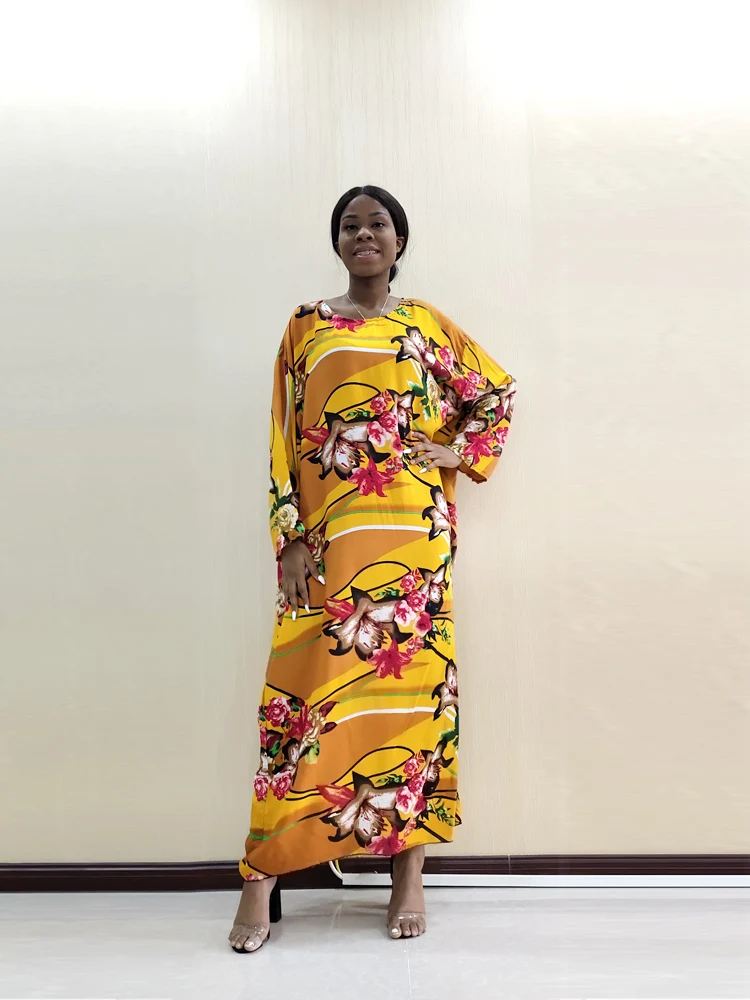 Новейшее поступление из Африки модные Дашики халат женские цветочные с длинным рукавом элегантные вечерние платья с шарфом