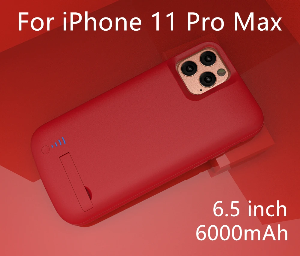 Чехол для аккумулятора для iphone 11 Pro Max 5000/6000 mah, зарядное устройство для iphone 11, внешняя задняя упаковка, чехол для зарядного устройства - Цвет: i 11 Pro Max 6000mAh