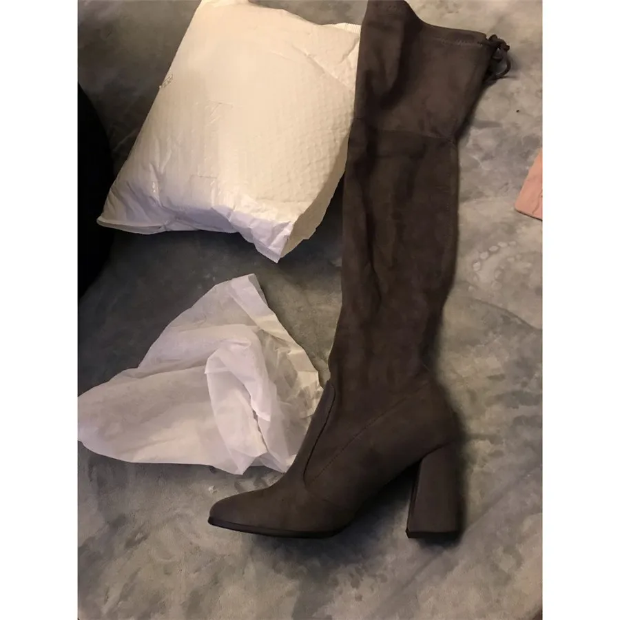 

high heels black shoes for women Low Long Woman boots