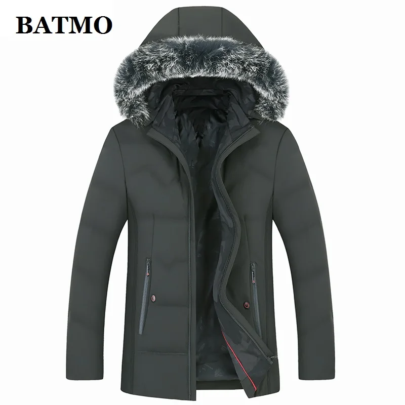 BATMO 80% Белые куртки с капюшоном на утином пуху для мужчин, мужские зимние куртки с капюшоном, пальто с капюшоном для мужчин, 88025