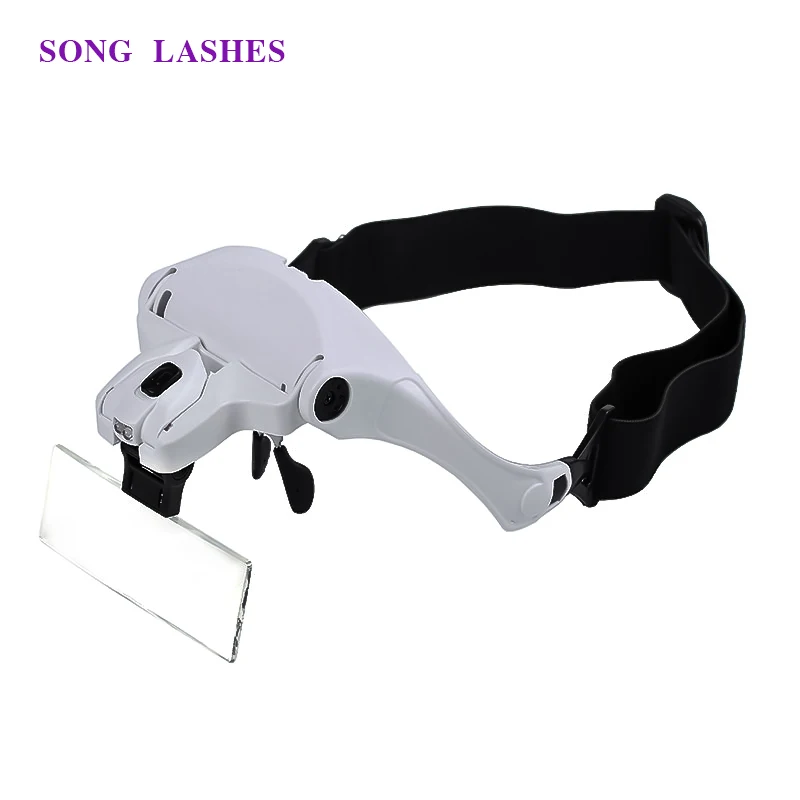 Song Lashes 1.0X 1.5X 2.0X 2.5X 3.5X Регулируемый линзы с 5ю категориями защиты оборудование для ремонта часов и ювелирных изделий с светодиодный наголовный фонарик увеличительное стекло светодиодный увеличительное Стекло es со светодиодной лампы