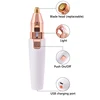 2 In 1 Electric eyebrow trimmer USB Rechargeable hair remover women shaver  LED light lady Epilator Razor face Makeup Tool ► Photo 2/6