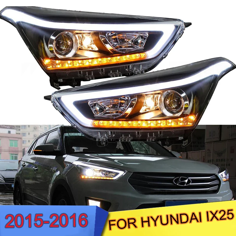car bumper headlamp for Hyundai IX25 Creta Headlight14-18y auto accessories LED DRL hid xenon for IX25 Creta headlamp fog light - Цвет: d