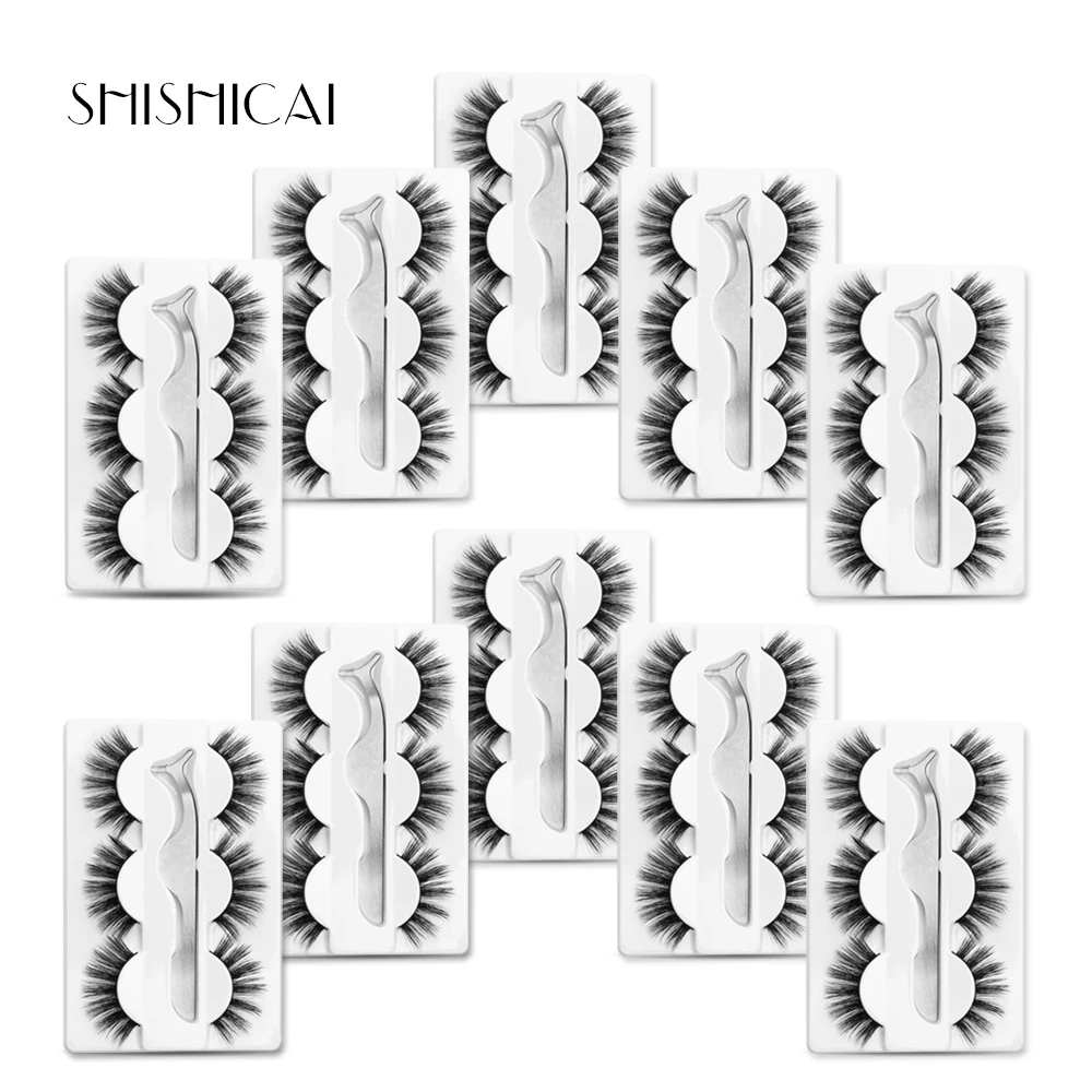 

30 pairs Mink Eyelashes False Eyelashes Criss-cross Natural Fake Lashes Tweezer Makeup 3D Mink Lashes Extension Eyelash Beauty