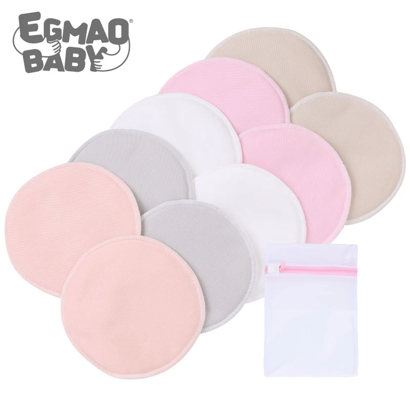 Almohadilla de bambú suave para lactancia, almohadillas lavables y transpirables de absorción de pecho, antidesbordamiento, para maternidad, alimentación de bebé, 6 uds.
