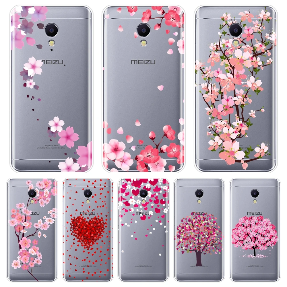 

Flower Heart Pink Red Phone Case For Meizu M6 M5 M3 M2 Note Soft Silicone Back Cover For Meizu M2 M3 M3S M5 M5C M5S M6 M6S M6T