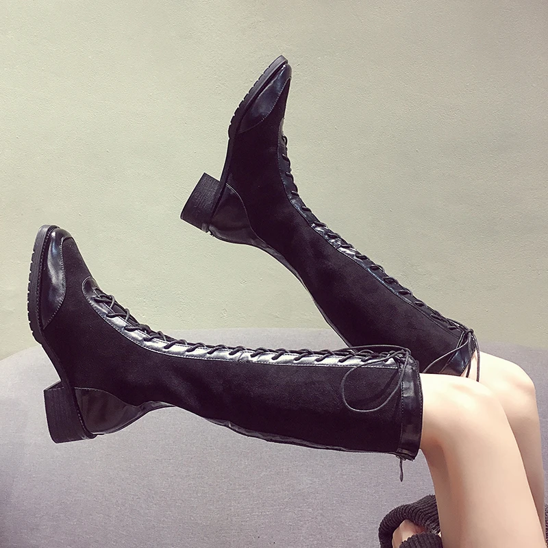 

High Heel Boots Booties Ladies Women's Rubber Shoes Rain Lace Up Zipper Round Toe Bootee Woman 2019 Luxury Designer Heels