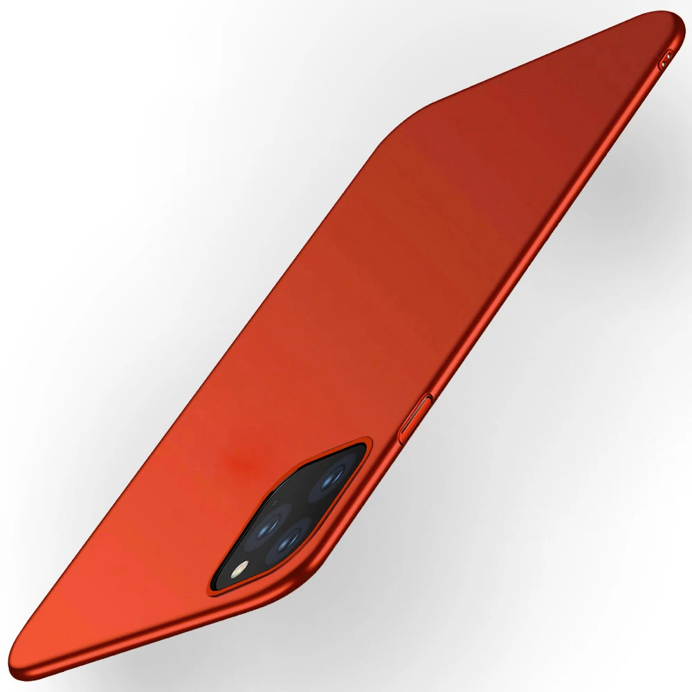 red Чехол для iPhone 11 Pro, чехол для iPhone11, шт., задняя крышка, чехол с логотипом 5,8, 6,1, 6,5 дюймов, 11 pro max, Жесткий Чехол - Цвет: red