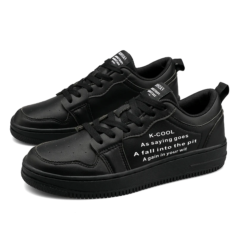 Comfortable and breathable men's shoes simple shoes wild trend shoes non-slip wear-resistant shoes - Цвет: Черный