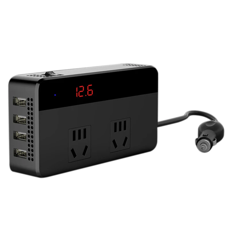 New200W автомобильный инвертор Dc 12 В/24 В в Ac 110 В/220 В автоматический инвертор с 4 портами Usb Автомобильное зарядное устройство для автомобиля грузовик поездки