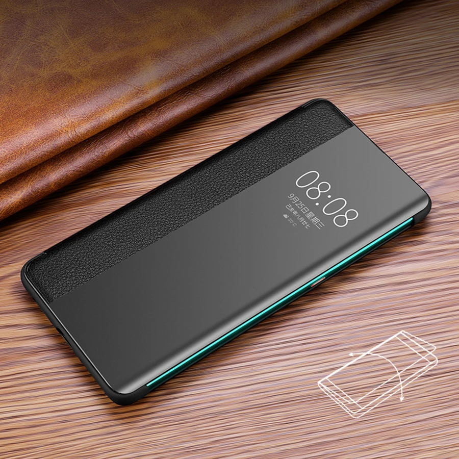 Роскошный чехол-книжка Smart Touch mate 30pro из натуральной кожи для huawei mate 30 20 P30 Pro mate 20x mate 30 5G View Window, чехол для телефона