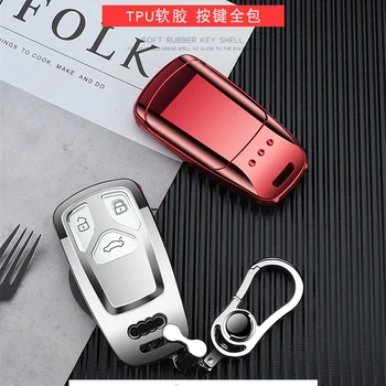 

Car Styling New TPU soft Full Car Key Cover Case Key Case For AUDI A4 B9 Q5 Q7 TT TTS 8S 2016 2017 car smart remote