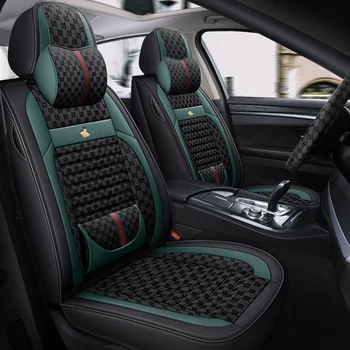 

Full Coverage PU Leather car seat cover flax fiber auto seats covers for ssangyong actyon korando kyron rexton