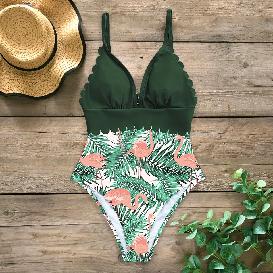 Женский винтажный слитный купальник однотонный Монокини боди в стиле ретро