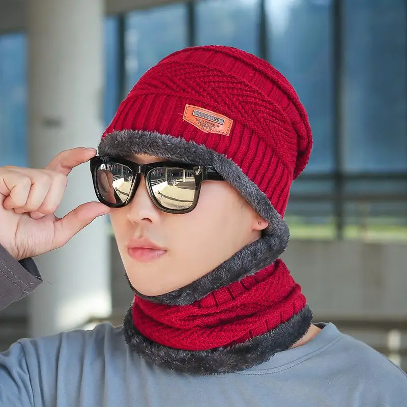 Hommes Ribbed Beanie Manchette Knit Chapeaux Ski Cap Crâne Chapeau