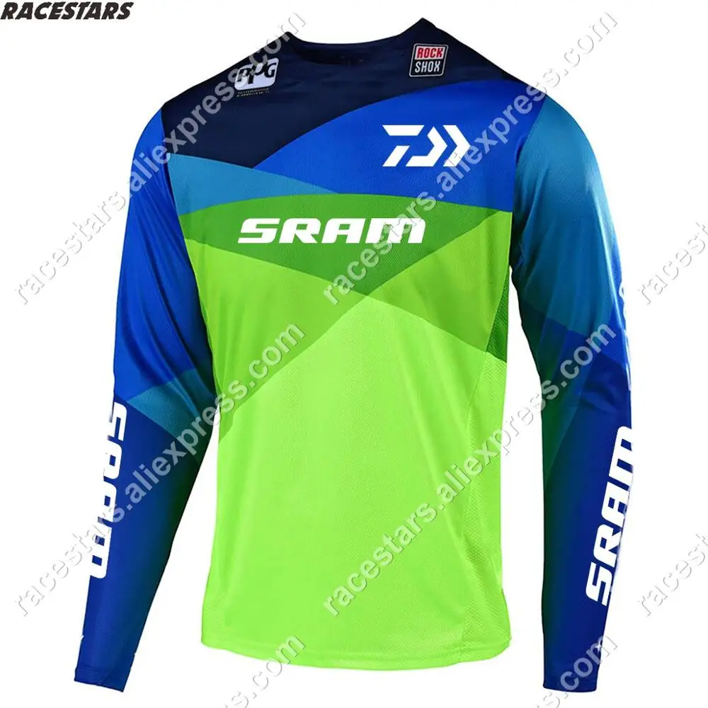 Быстросохнущая футболка с длинным рукавом для гонок на мотоциклах SRAM, Мужская командная одежда для мотоциклистов Crossmax, одежда для езды на велосипеде - Цвет: 13