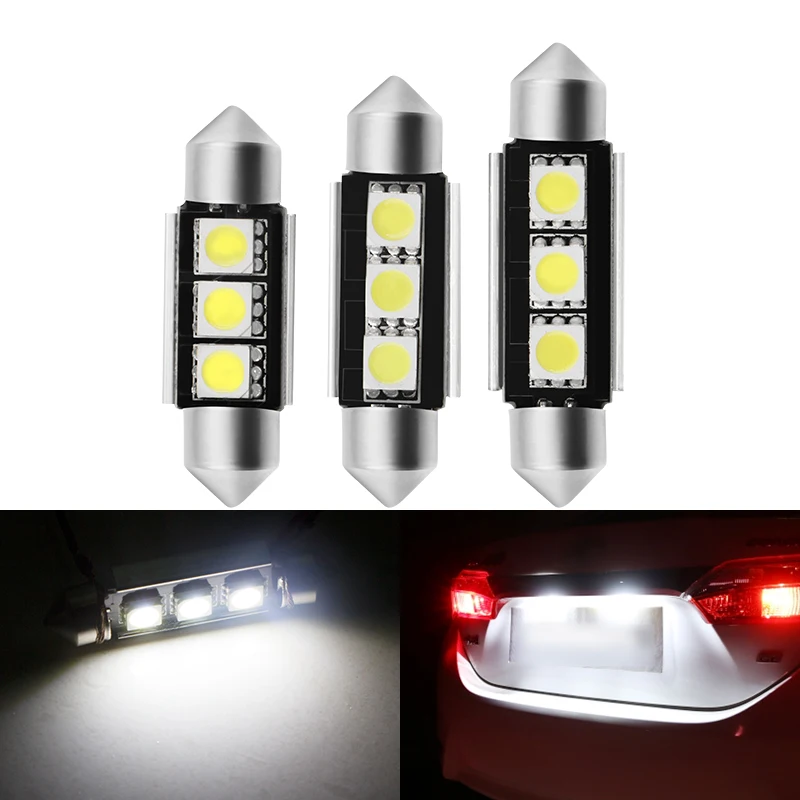 

2PCS Festoon 31mm 36mm 39mm 41mm C5W C10W Super Bright CSP LED Bulbs Car Dome Light Canbus No Error Auto Interior Reading Lamps