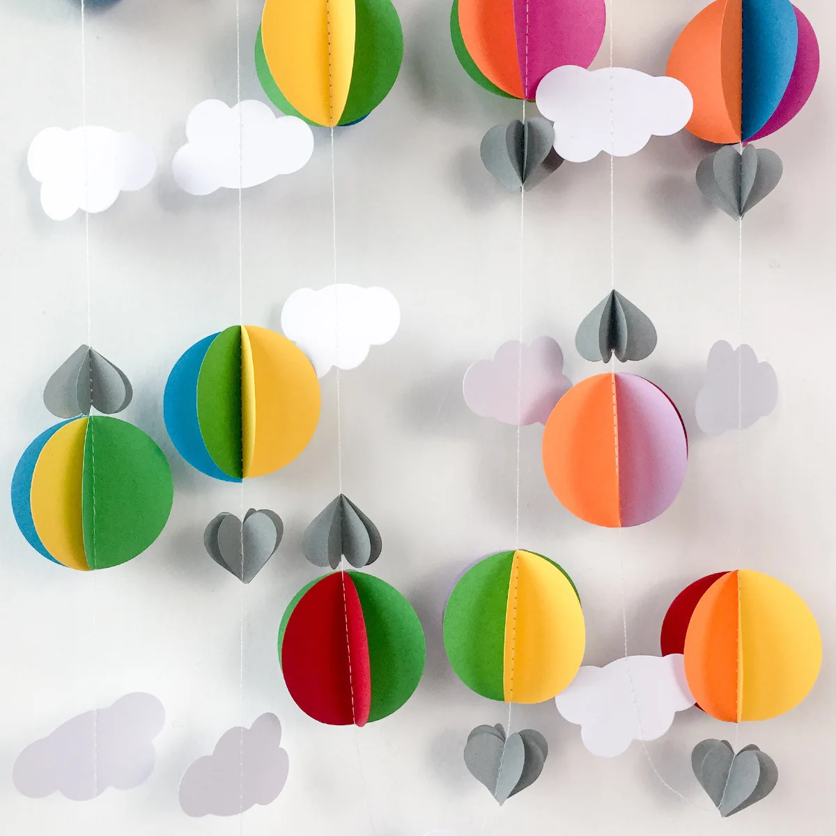3M Colorful Cloud 3 м 3DColorful облако сердце Бумага растяжки с днем рождения украшение для детской комнаты украшения Свадебная вечеринка Baby Shower баннер - Цвет: 3M Colorful Cloud